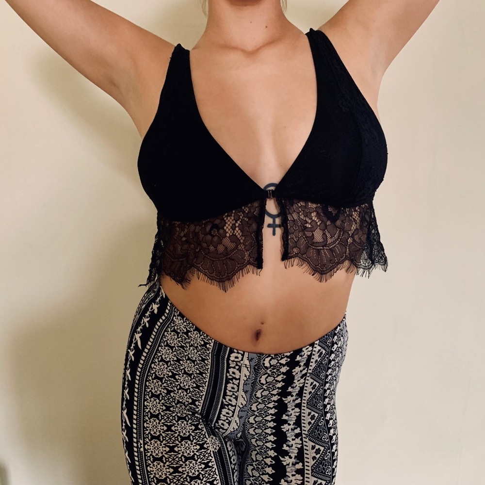 Black lace bralette top